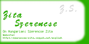 zita szerencse business card